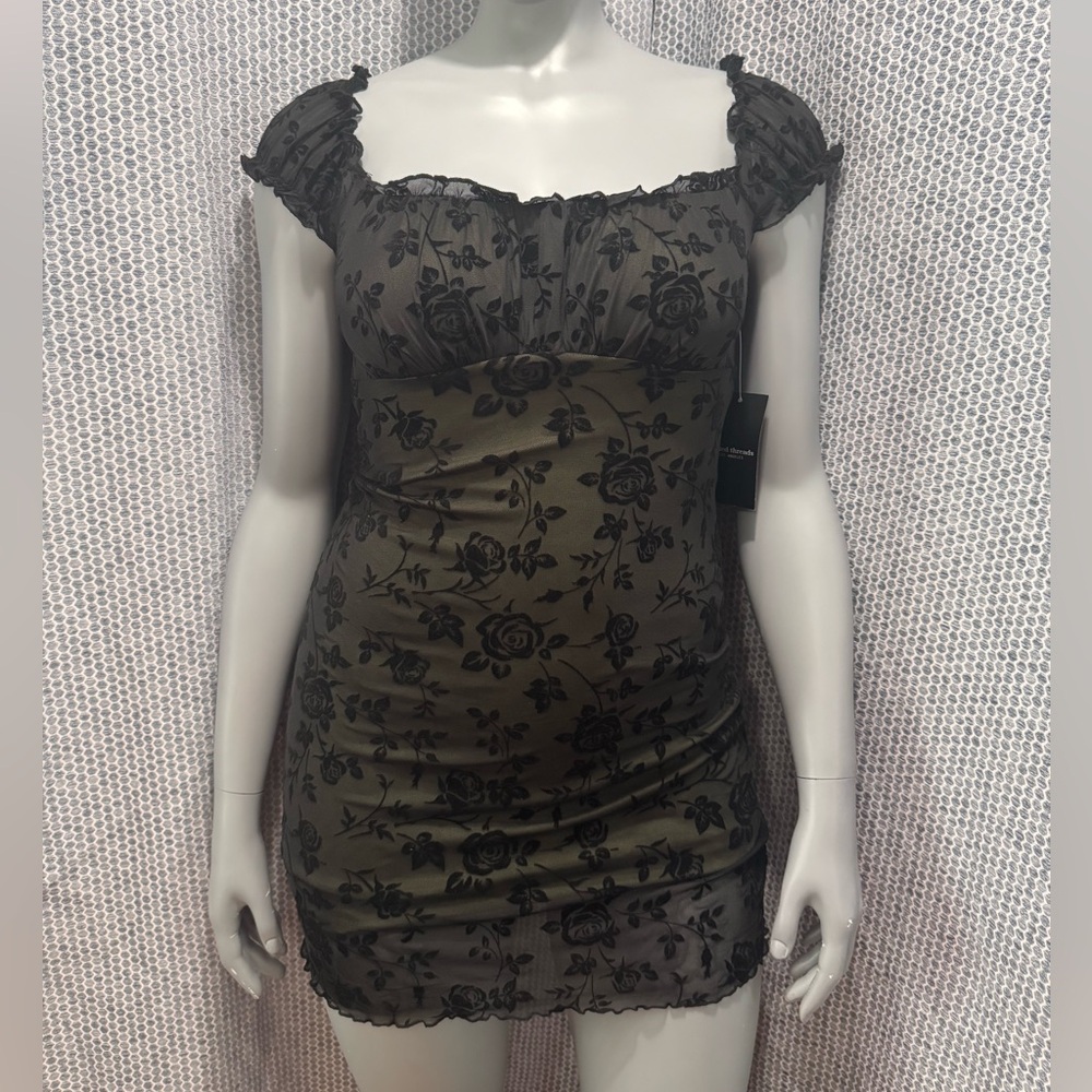 Elegant Black Floral Dress